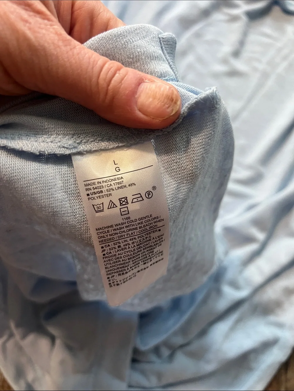 Banana Republic Pale Blue Linen Blend Polo Shirt